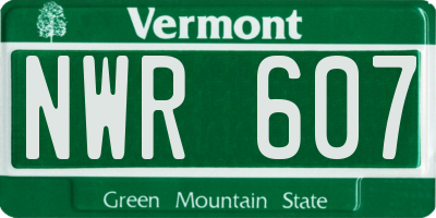 VT license plate NWR607