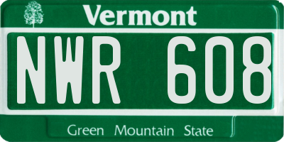 VT license plate NWR608