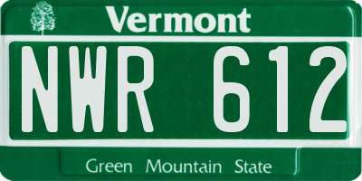 VT license plate NWR612
