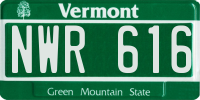 VT license plate NWR616
