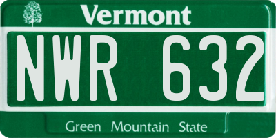 VT license plate NWR632
