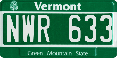 VT license plate NWR633