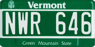 VT license plate NWR646