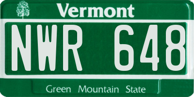 VT license plate NWR648