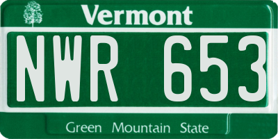 VT license plate NWR653