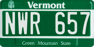 VT license plate NWR657