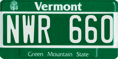 VT license plate NWR660