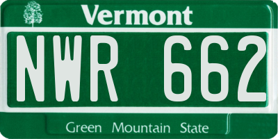 VT license plate NWR662