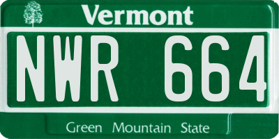 VT license plate NWR664
