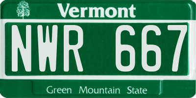 VT license plate NWR667