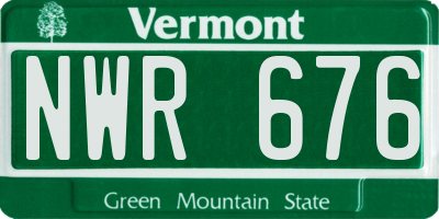 VT license plate NWR676