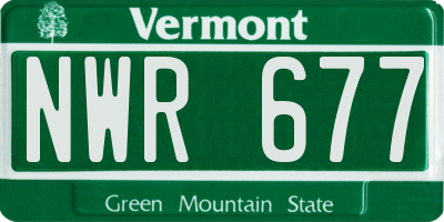 VT license plate NWR677