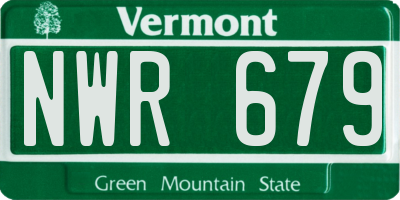 VT license plate NWR679