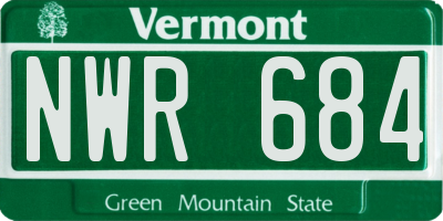 VT license plate NWR684