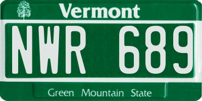 VT license plate NWR689