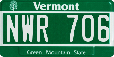 VT license plate NWR706
