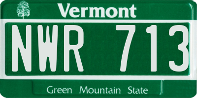 VT license plate NWR713