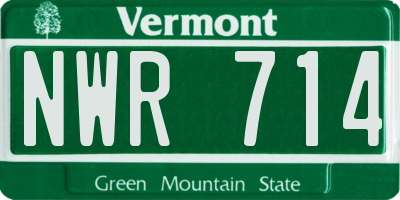 VT license plate NWR714