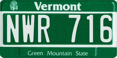 VT license plate NWR716