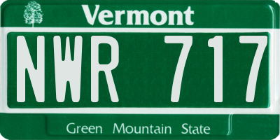 VT license plate NWR717