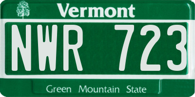VT license plate NWR723