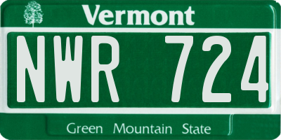VT license plate NWR724