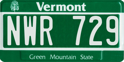 VT license plate NWR729