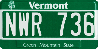 VT license plate NWR736