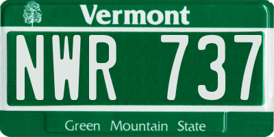 VT license plate NWR737