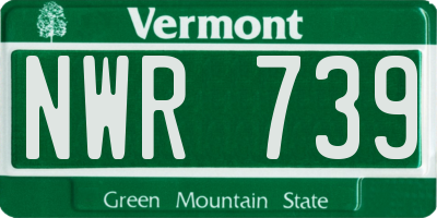 VT license plate NWR739