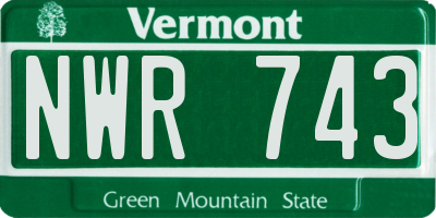 VT license plate NWR743
