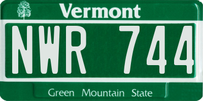 VT license plate NWR744