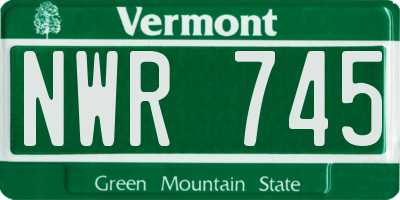 VT license plate NWR745