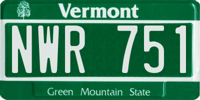 VT license plate NWR751
