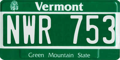 VT license plate NWR753