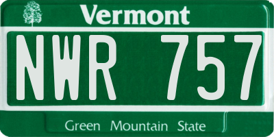 VT license plate NWR757