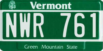 VT license plate NWR761