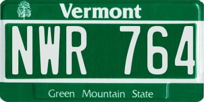 VT license plate NWR764