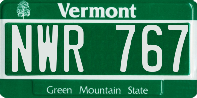 VT license plate NWR767