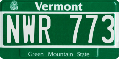 VT license plate NWR773