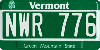 VT license plate NWR776