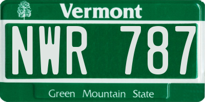 VT license plate NWR787