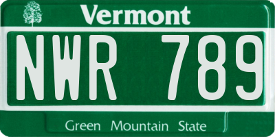 VT license plate NWR789