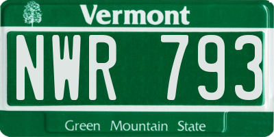 VT license plate NWR793