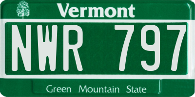 VT license plate NWR797