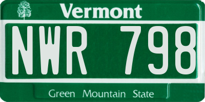 VT license plate NWR798