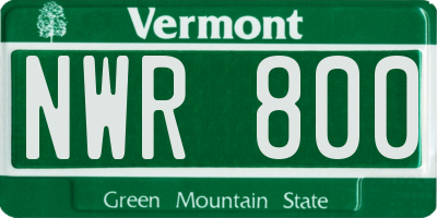 VT license plate NWR800