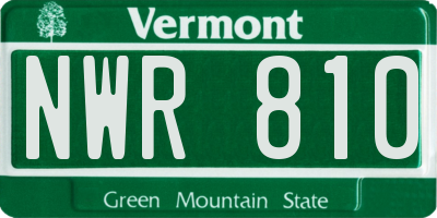 VT license plate NWR810