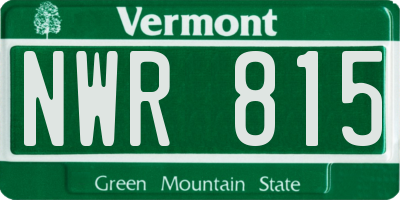 VT license plate NWR815
