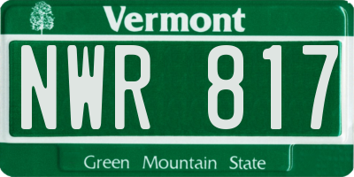 VT license plate NWR817